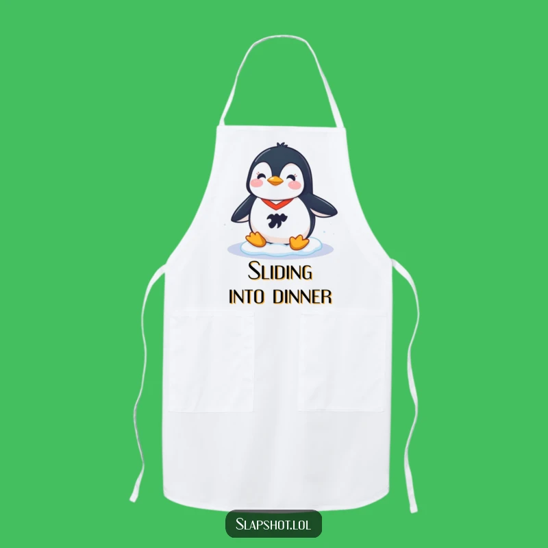 Funny Penguin Hockey Apron: Kitchen Fun for the Cheerful Fan