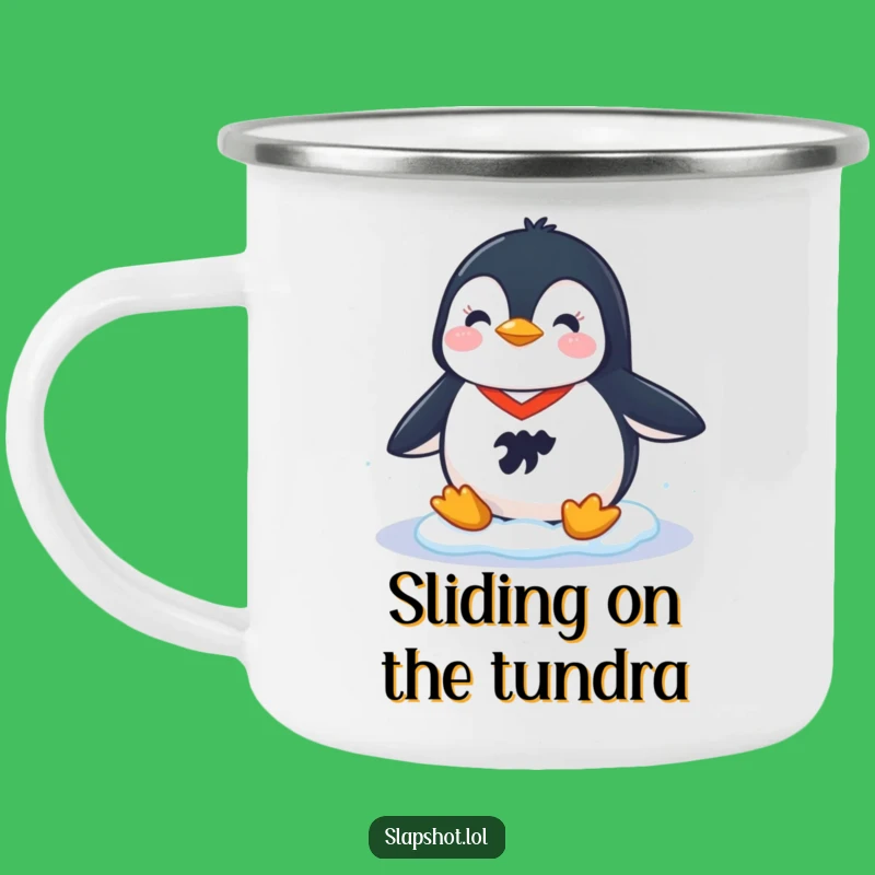 Funny Penguin Hockey Camping Mug: Cheerful Vibes for Outdoor Games