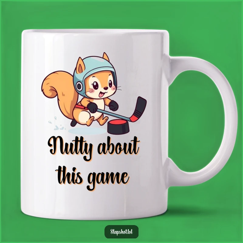 Funny Squirrel Hockey Mug: Playful Gift for Puck-Chasing, Helmet-Wearing Fun