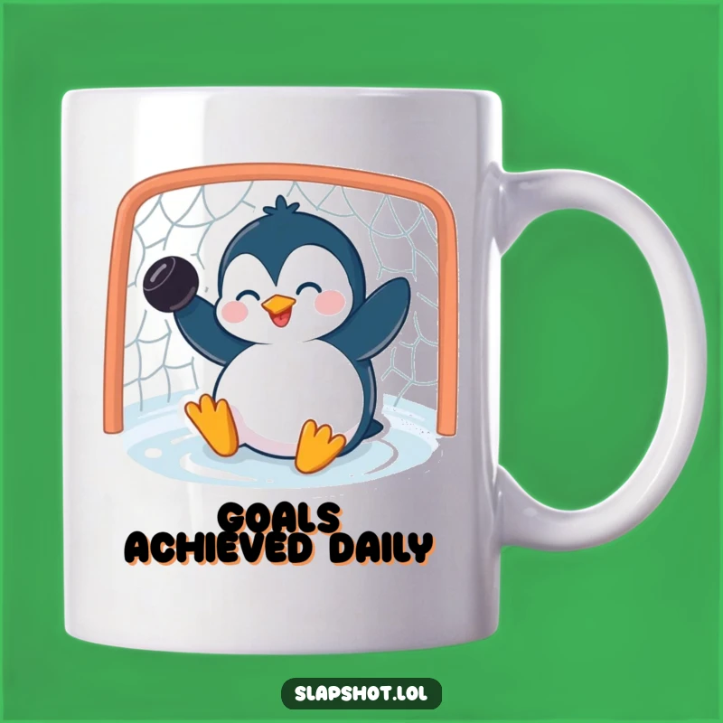 Funny Penguin Mug: Giggling Slapshot, Perfect Gift For Hockey Lovers