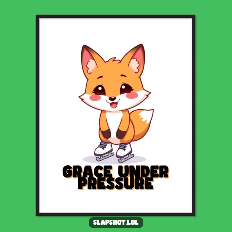Funny Fox Skater Digital Art: Hilarious Download for Awkwardly Adorable Decor