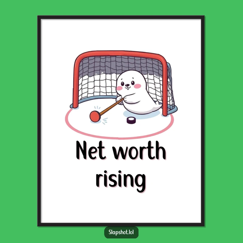Funny Seal Hockey Champion Digital Art - Instant Laughs Gift
