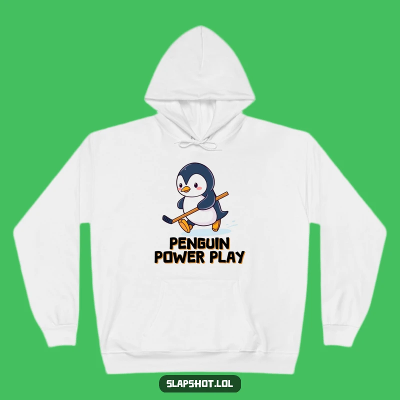 Funny Penguin Hockey Hoodie, Cozy Winter Skater Sweatshirt, Ultimate Fan Gift