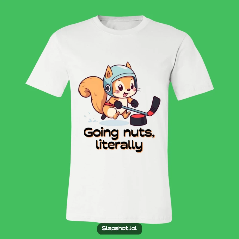 Funny Squirrel Hockey Tee: Playful Shirt for Puck-Chasing, Helmet-Wearing Fans