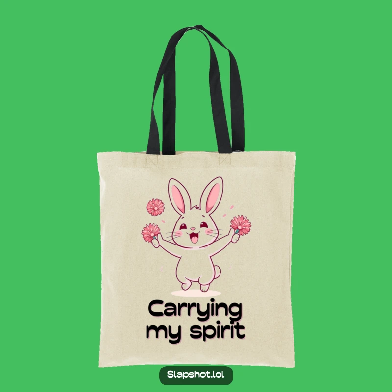 Funny Rabbit Cheer Squad Tote Bag - Carry Your Spirit Gift