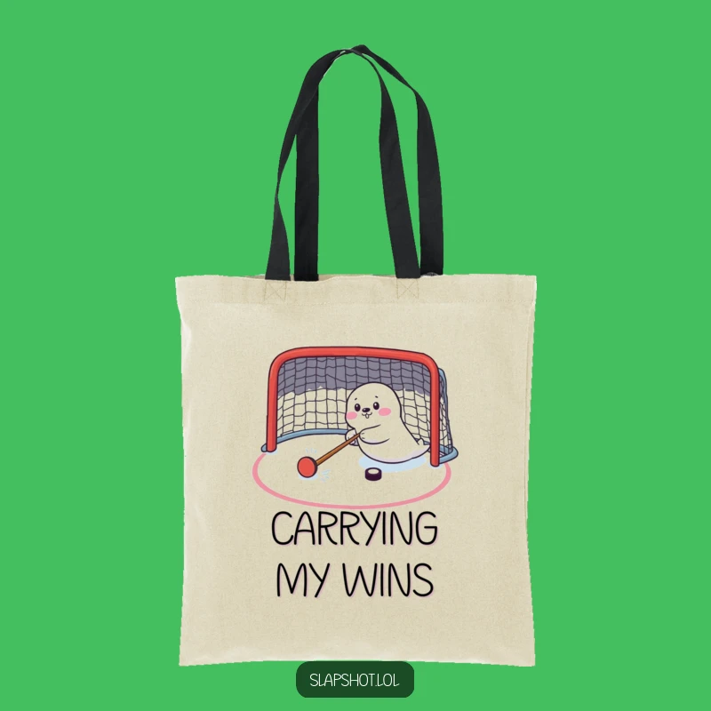 Funny Seal Puck Player Tote Bag - Carry Your Laughs Gift